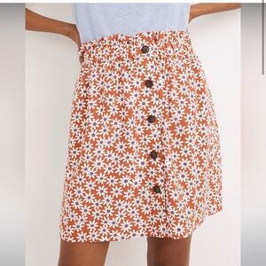 Madewell Paperbag Button-Front Mini Skirt in Falling Daisies